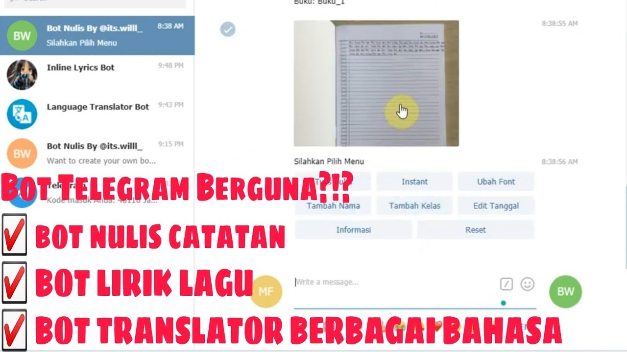 bot Telegram yang berguna untuk pelajar